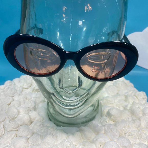 Black Frame Rose Colored Bubble Glasses - Picture 5 of 8